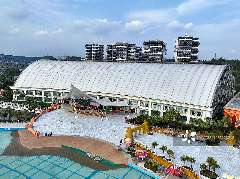 四川省遂宁市大英县中国死海旅游度假区航拍图片素材