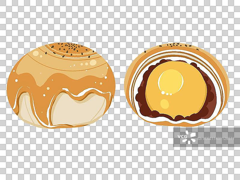 蛋黄酥中式点心插画图片素材