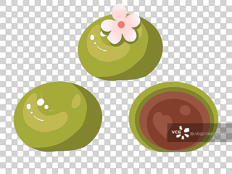 清明节青团中式糕点扁平风插画图片素材