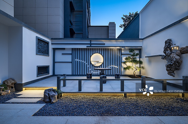 现代中式庭院图片素材