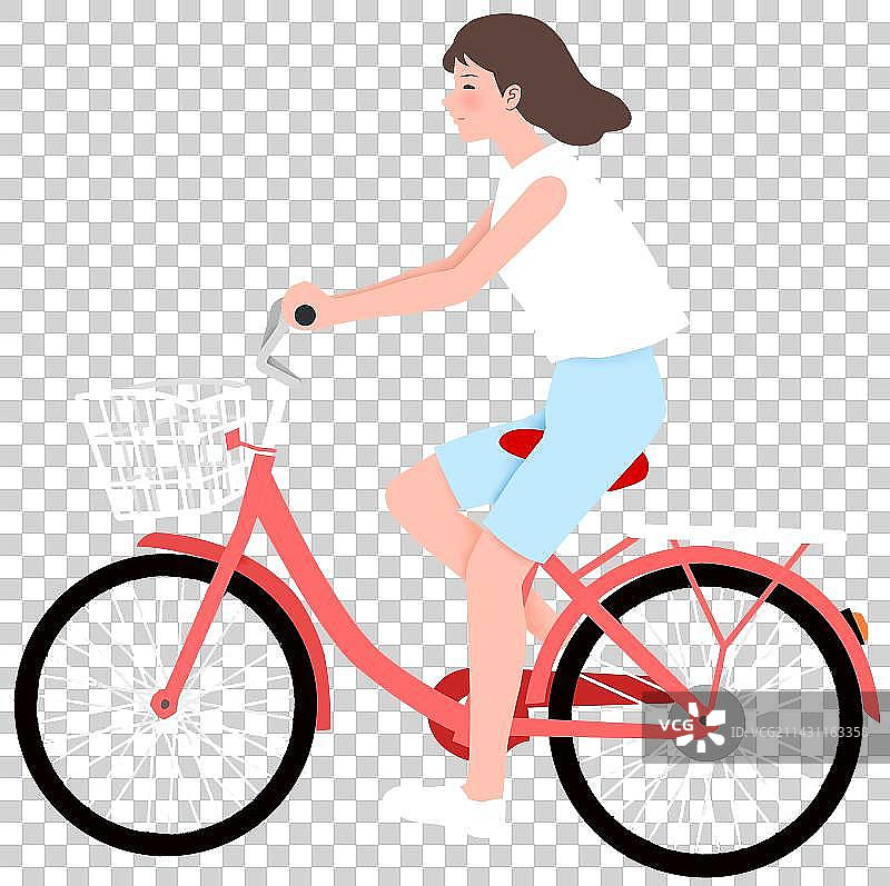 骑车的女子图片素材
