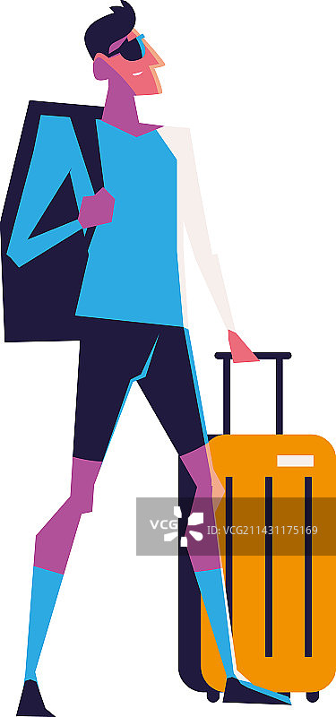 带行李的男游客图片素材