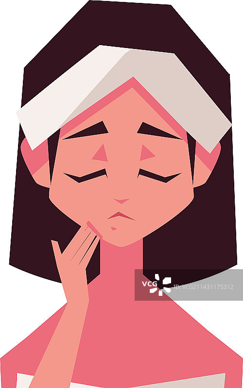 油性皮肤的少女图片素材