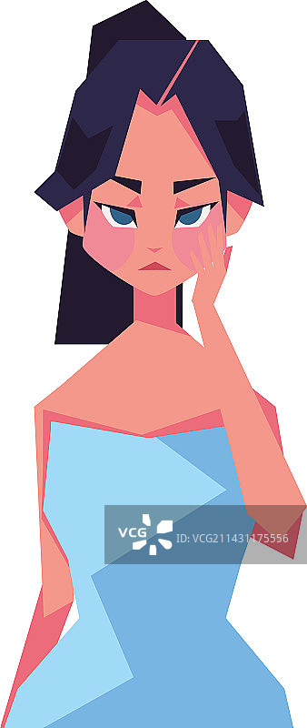 油性皮肤的女人图片素材