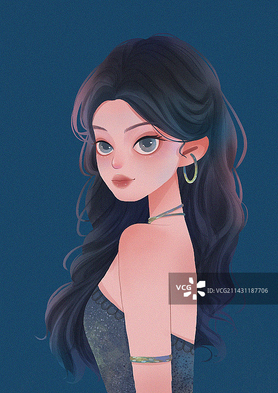 森系人物插画图片素材