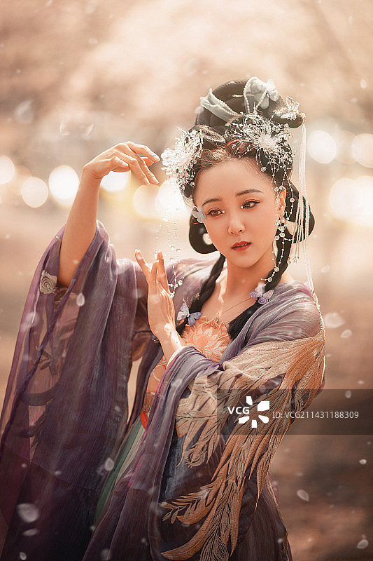 穿着传统服装的妇女肖像图片素材