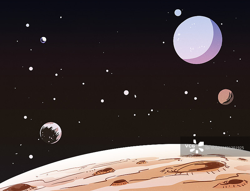 火星地球星球宇宙插画图片素材
