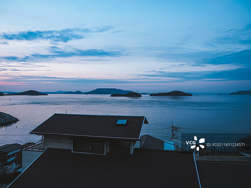 日落时的濑户内海海景图片素材