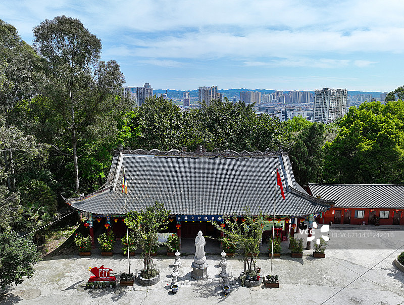 四川省遂宁市船山区白雀寺航拍图片素材