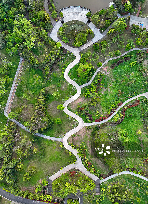 四川省遂宁市安居区凤舞琼花公园凤凰栖公园航拍图片素材