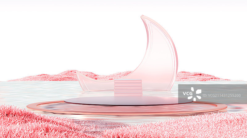 粉色电商展台场景图片素材