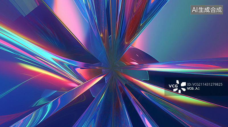 【AI数字艺术】集中的渐变玻璃图片素材