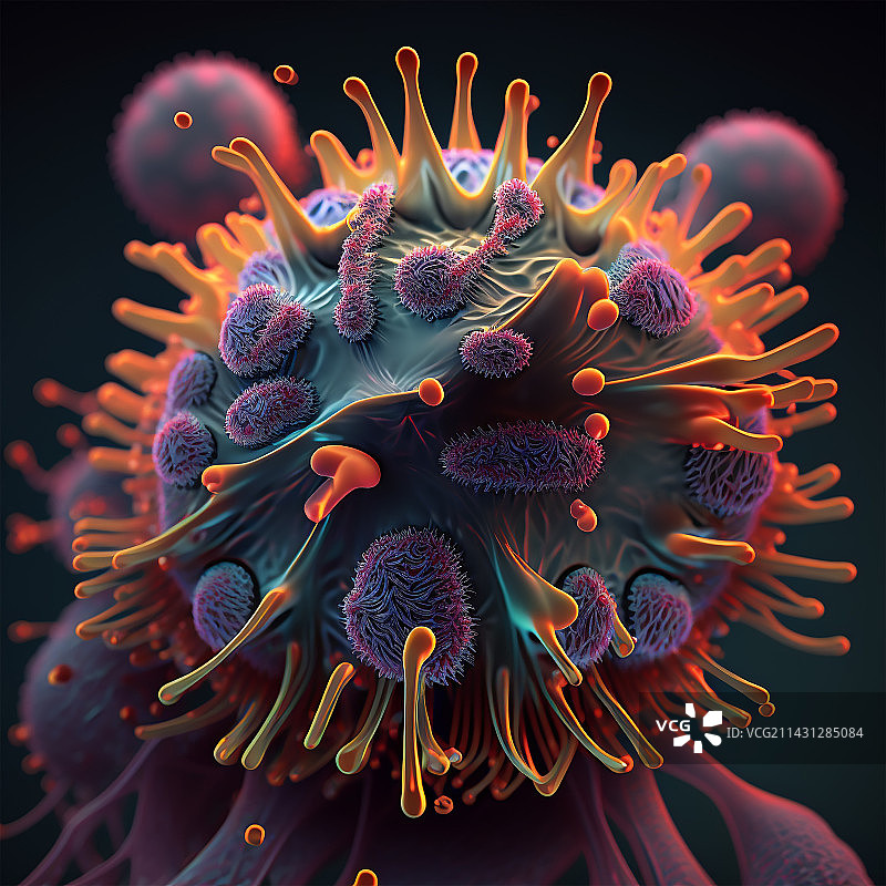 新冠病毒渲染图图片素材
