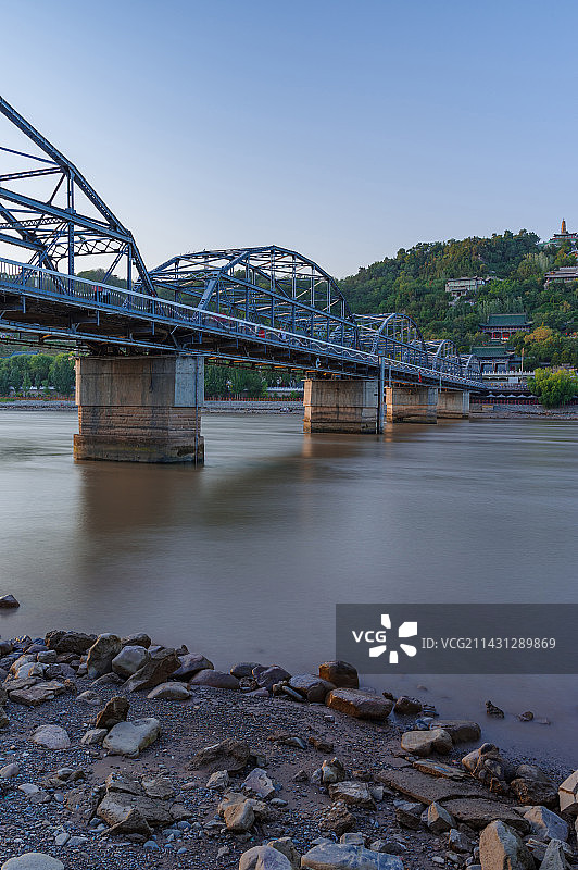甘肃兰州黄河中山铁桥旅游景点图片素材