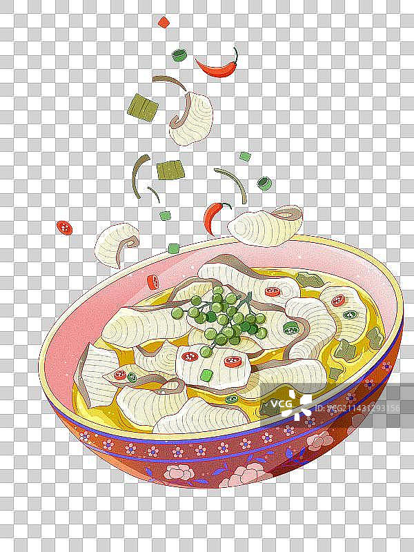 国潮风美食酸菜鱼免抠素材图片素材