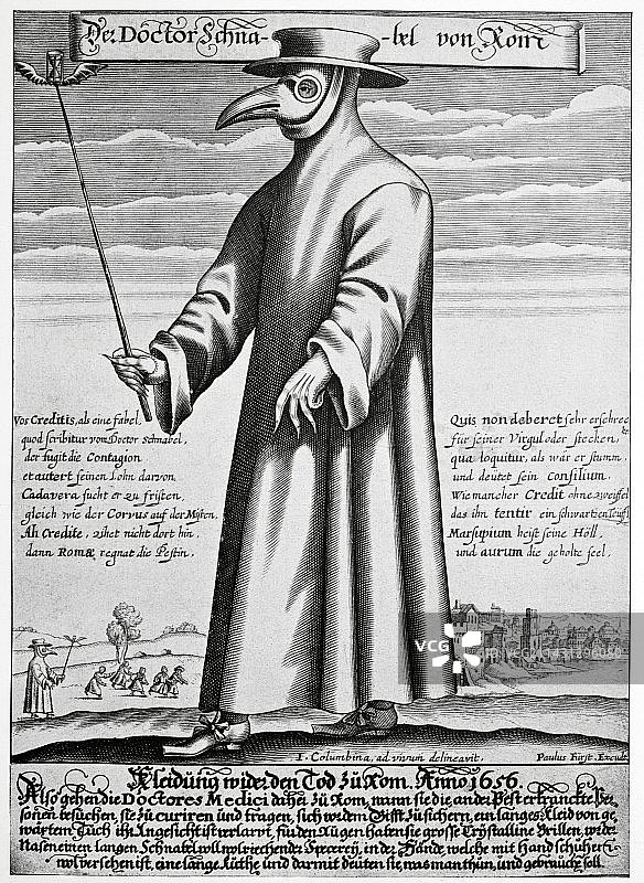 17世纪的瘟疫医生艺术作品图片素材