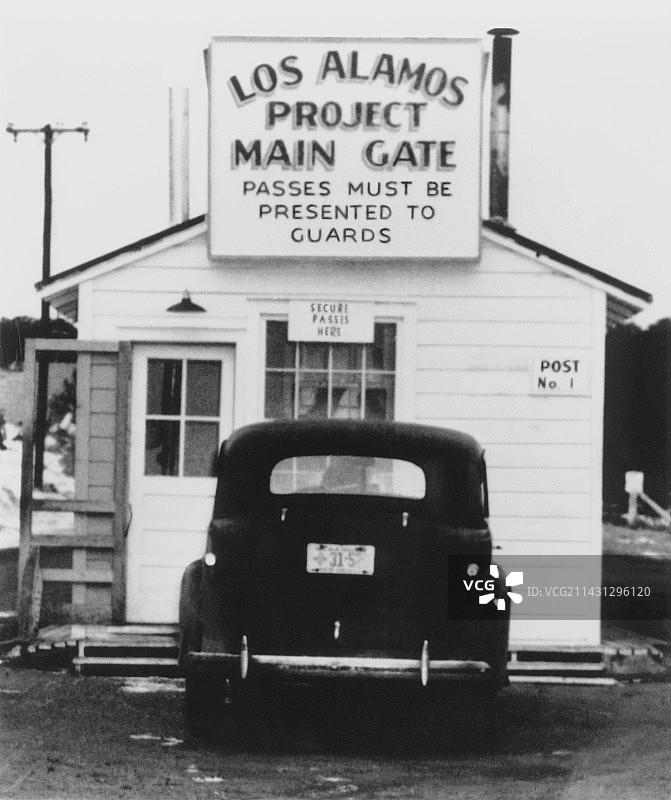 1943年洛斯阿拉莫斯实验室大门图片素材
