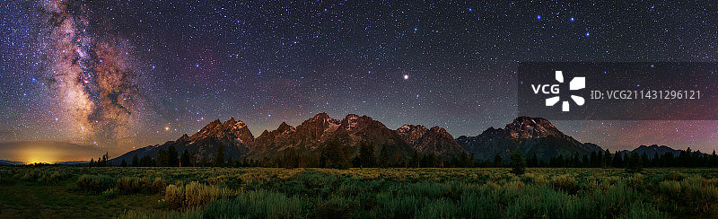 大提顿国家公园上空的银河图片素材