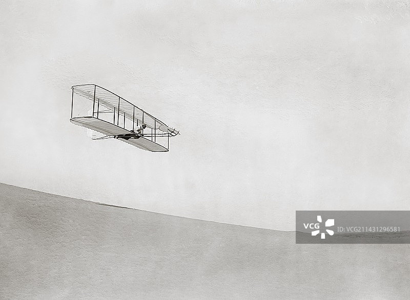 1902年莱特兄弟的基蒂霍克滑翔机图片素材