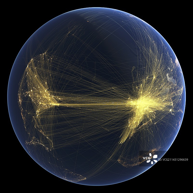 北大西洋空中交通地图图片素材