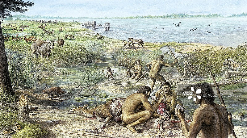 哈皮斯堡的更新世人族，插图图片素材