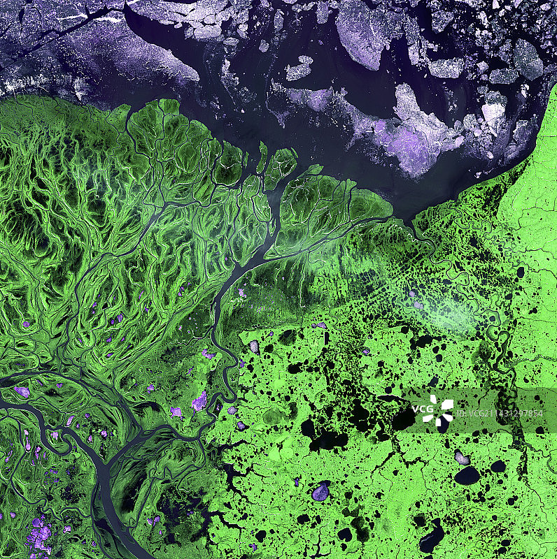 育空三角洲卫星图像图片素材