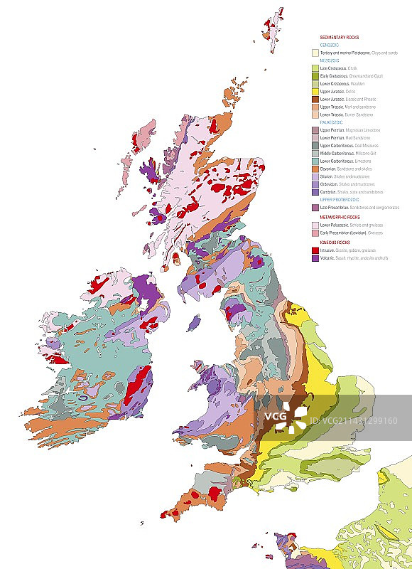 不列颠群岛地质图图片素材