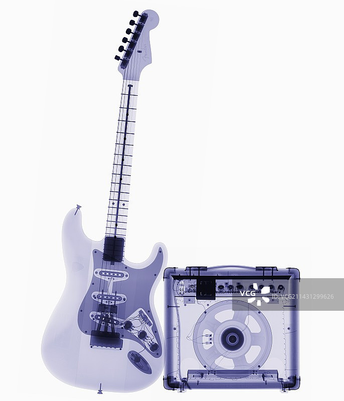 电吉他和音箱X光图片素材