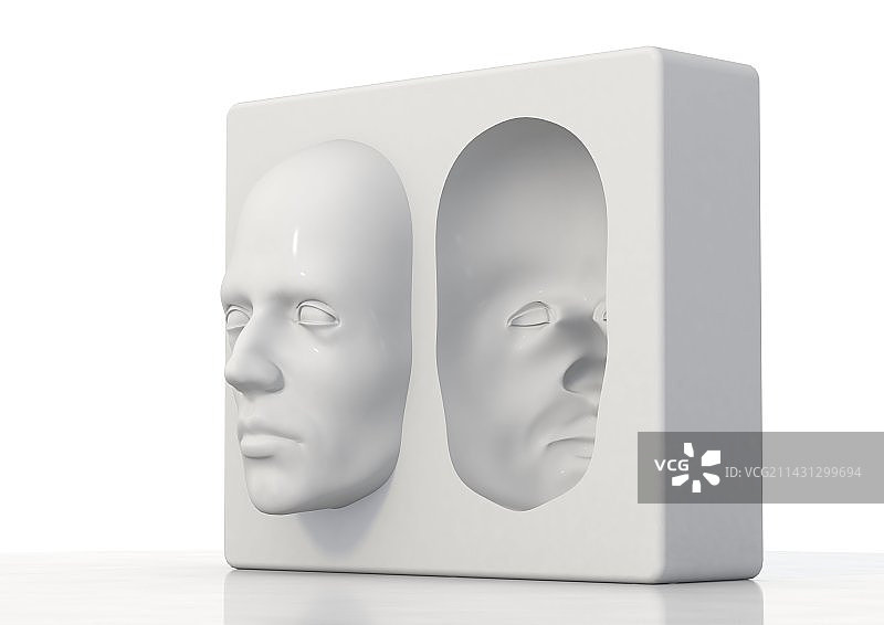 空心脸错觉艺术作品图片素材