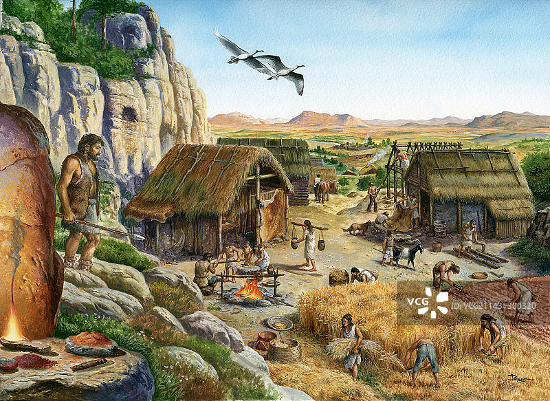 新石器时代的农业，插图图片素材