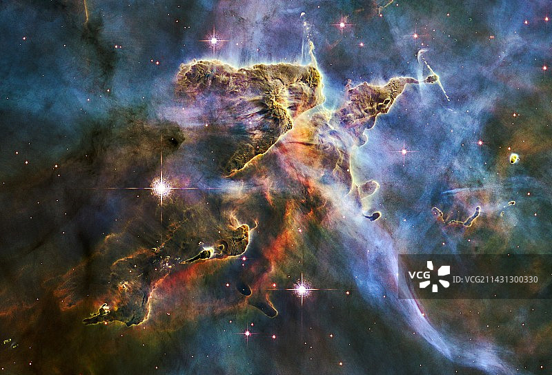 哈勃太空望远镜拍摄的船底座星云图片素材