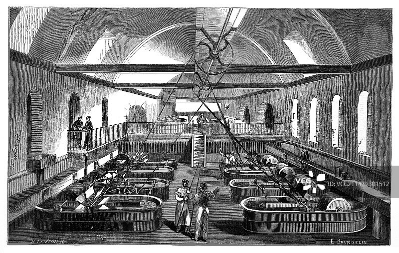 19世纪的造纸厂图片素材