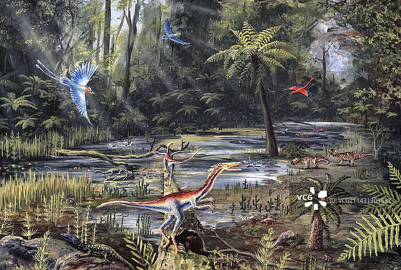 白垩纪生物艺术作品图片素材