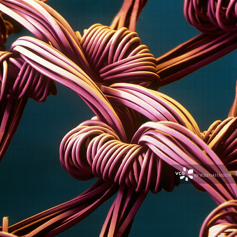 尼龙袜编织纹理彩色扫描电镜图图片素材