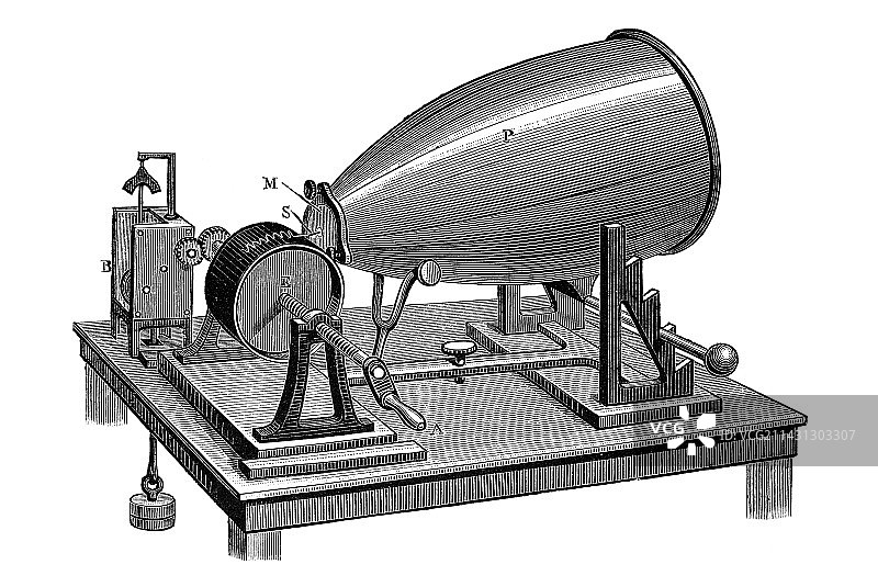声波记振仪，19世纪图片素材