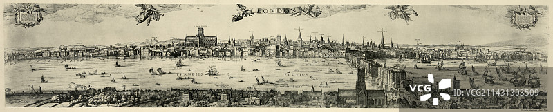 1616年维斯切尔笔下的伦敦景色图片素材