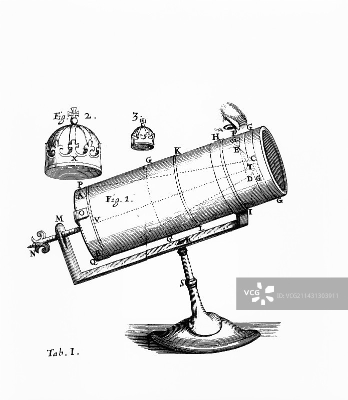 艾萨克·牛顿设计的反射望远镜图片素材