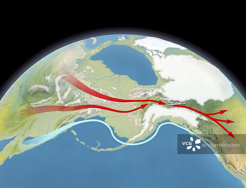 白令陆桥迁徙艺术作品图片素材