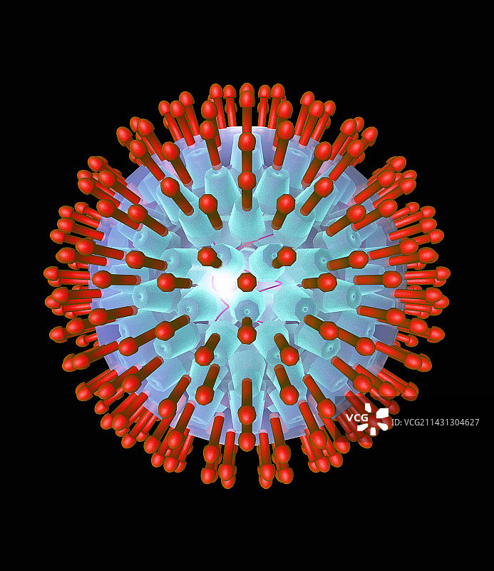 疱疹病毒颗粒电脑艺术图图片素材