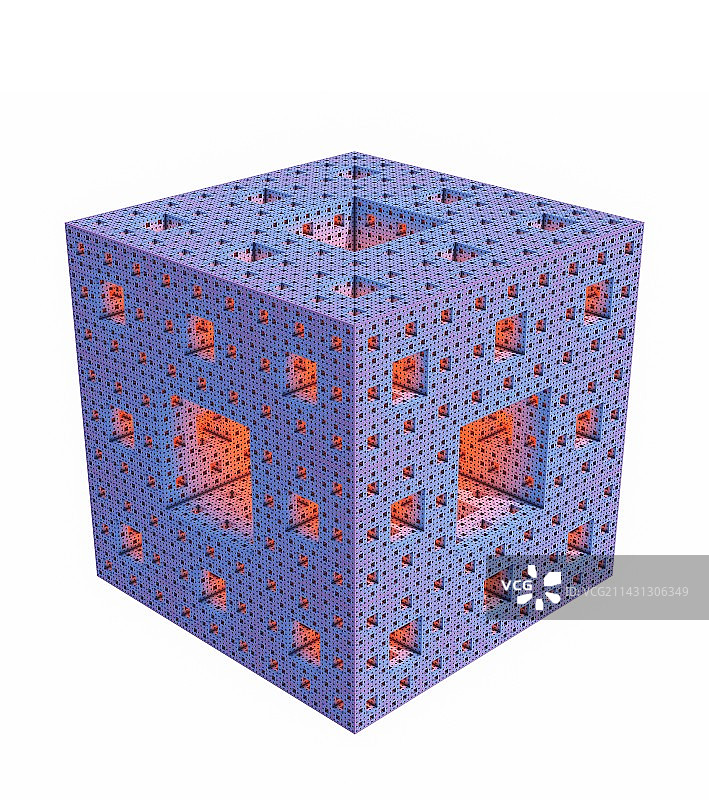 红蓝门格尔海绵图片素材