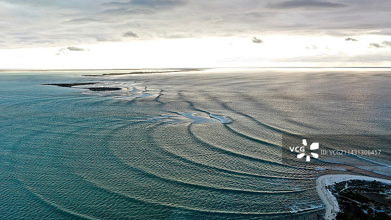 从基里蒂马蒂岛，莱恩群岛拍摄的航拍照片图片素材