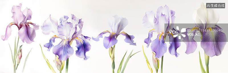 【AI数字艺术】鸢尾花植物画图片素材