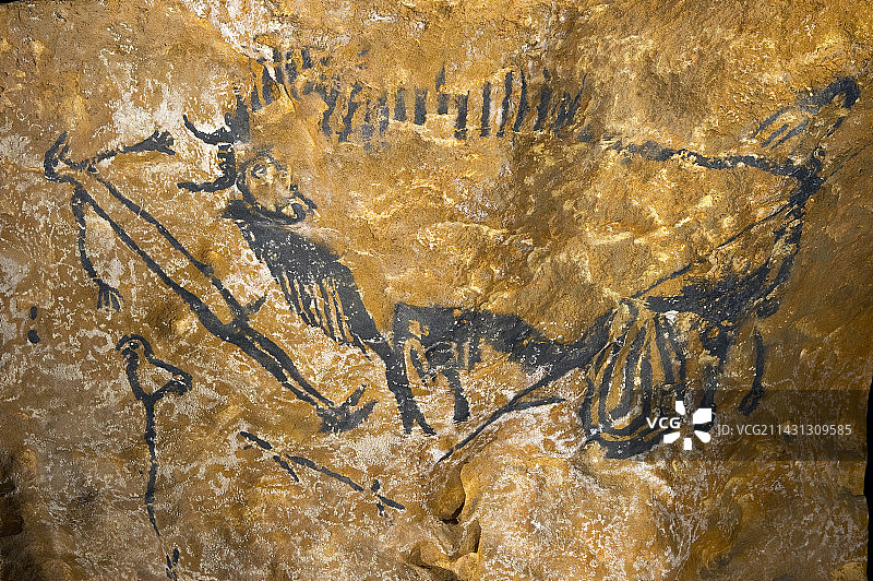 拉斯科洞穴壁画的Le Thot复制品图片素材