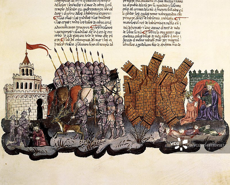 西底家王被俘，1430年艺术作品图片素材