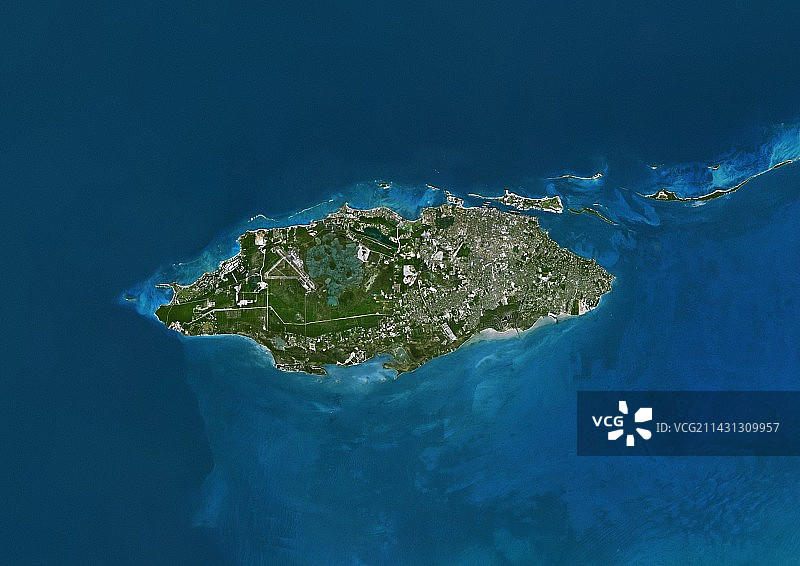 巴哈马新普罗维登斯岛拿骚卫星图像图片素材