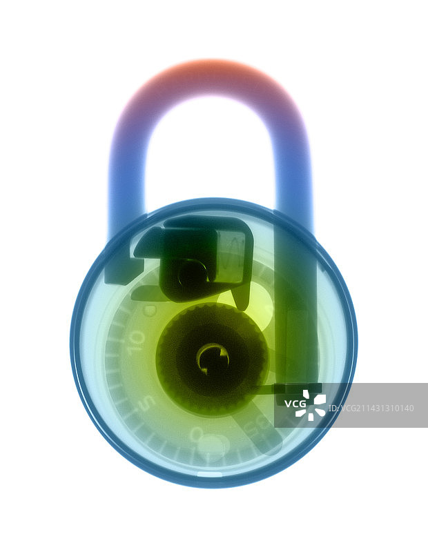 彩色X光密码锁图片素材