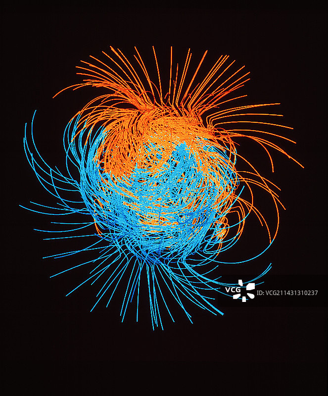 模拟地球磁场图片素材