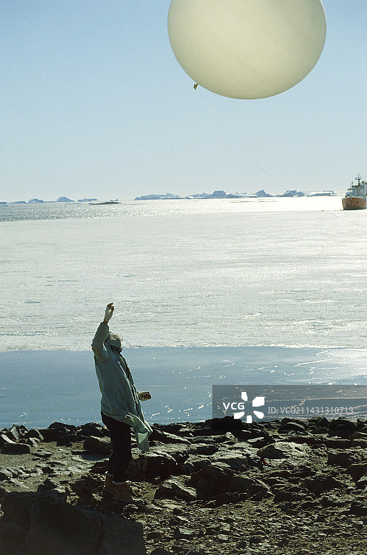 气象气球发射图片素材