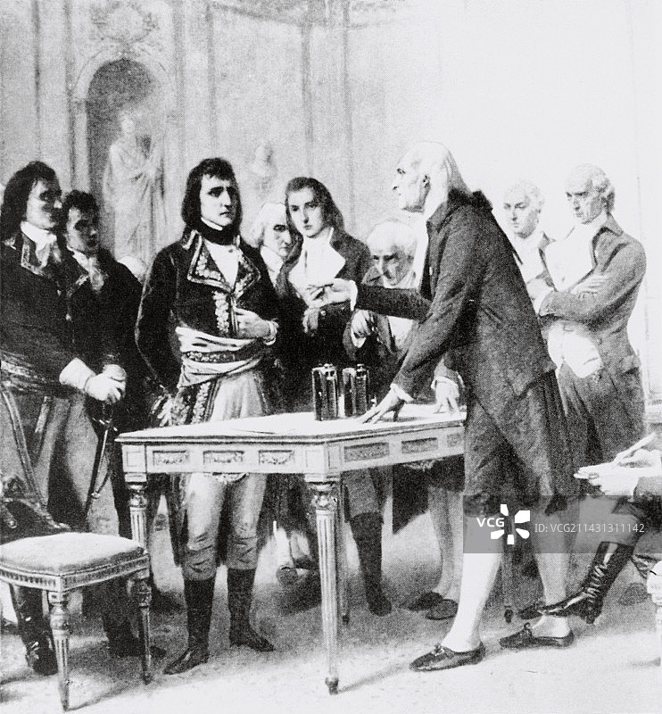 意大利物理学家亚历山德罗·伏打和他的电池图片素材