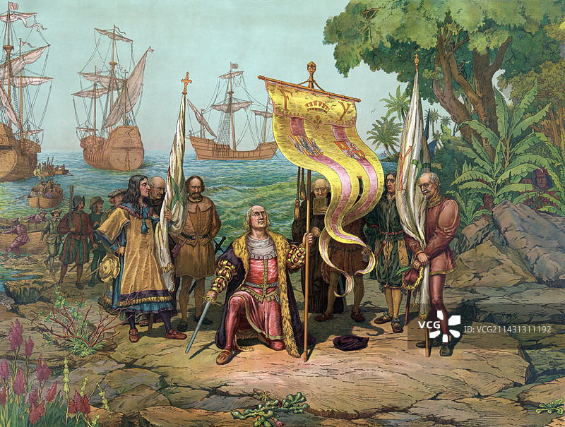 1492年哥伦布抵达美洲图片素材
